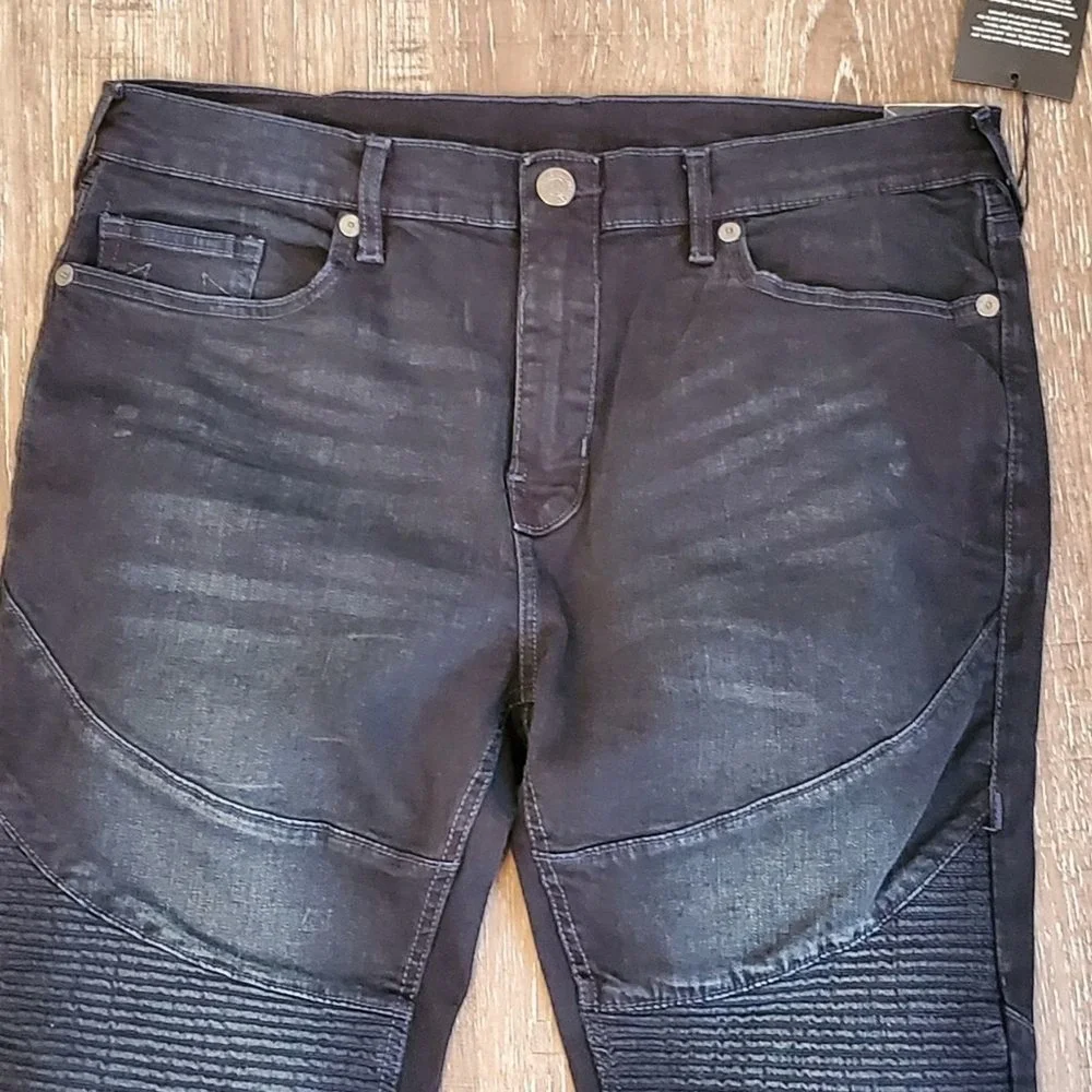 True Religion Rocco relaxed skinny moto men's‎ jeans size 36 new!!!!